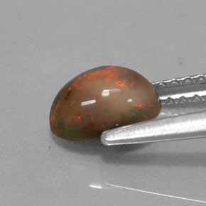 Opala chocolate multicolorido natural 0,69ct, corte oval, translúcido