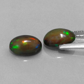 Pedras preciosas de opala chocolate multicolorido natural de  ct, corte oval, translúcido