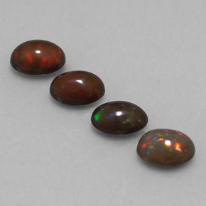 Pedras preciosas de opala chocolate multicolorido natural de  ct, corte oval, translúcido