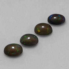 Pedras preciosas de opala chocolate multicolorido natural de 2,39 ct, corte oval, translúcido