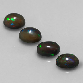 Pedras preciosas de opala chocolate multicolorido natural de 2,56 ct, corte oval, translúcido