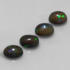 Pedras preciosas de opala chocolate multicolorido natural de 2,56 ct, corte oval, translúcido