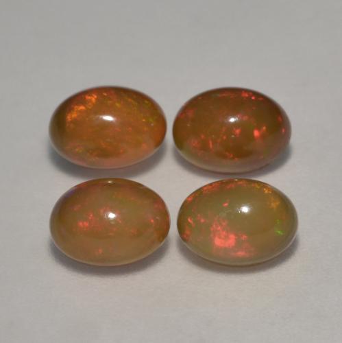 Pedras preciosas de opala chocolate multicolorido natural de 2,83 ct, corte oval, translúcido