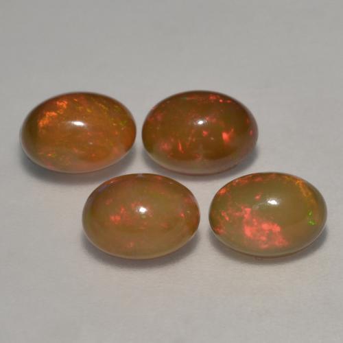 Pedras preciosas de opala chocolate multicolorido natural de 2,83 ct, corte oval, translúcido