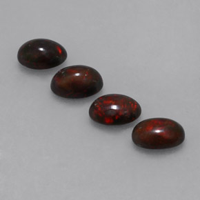 Pedras preciosas de opala chocolate multicolorido natural de 1,82 ct, corte oval, opaco