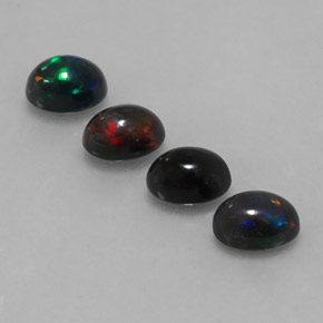 Pedras preciosas de opala chocolate multicolorido natural de 2,50 ct, corte oval, opaco