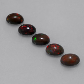 Pedras preciosas de opala chocolate multicolorido natural de 2,71 ct, corte oval, translúcido
