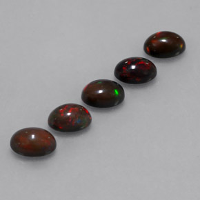 Pedras preciosas de opala chocolate multicolorido natural de 2,71 ct, corte oval, translúcido