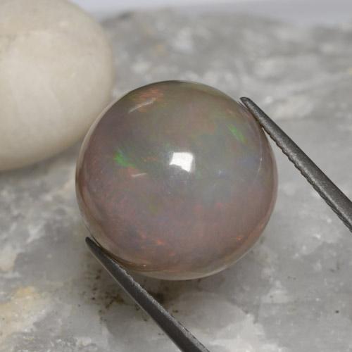 Opala chocolate multicolorido natural 11,31ct, corte redondo, opaco
