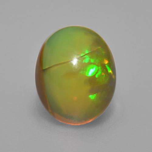 Opala chocolate multicolorido natural 2,95ct, corte oval, translúcido