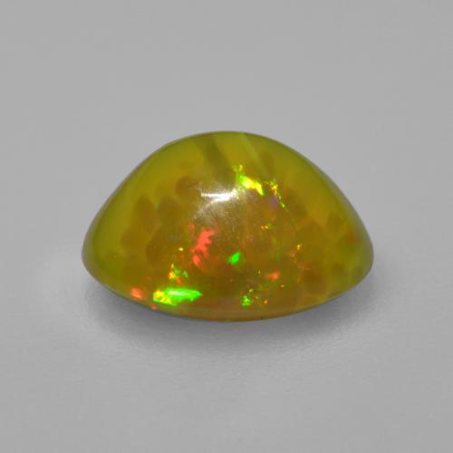 Opala chocolate multicolorido natural 2,95ct, corte oval, translúcido