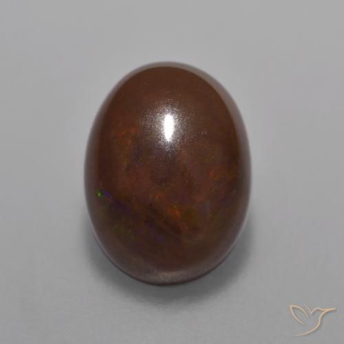 Opala de Chocolate Multicolorido Natural 1.01ct, oval, Translúcido