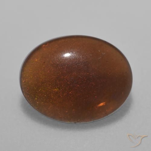 Opala de Chocolate Marrom Quente Natural 0.59ct, oval, Translúcido