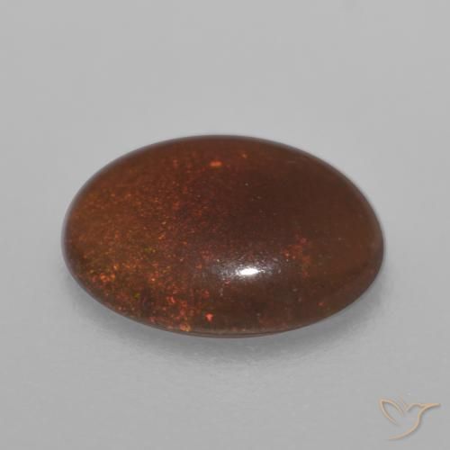 Opala de Chocolate Marrom Quente Natural 0.59ct, oval, Translúcido