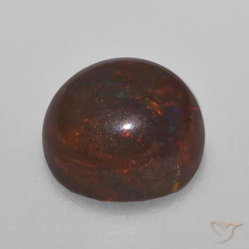 Opala de Chocolate Multicolorido Natural 0.64ct, Redondo, Translúcido