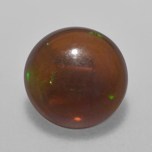 Opala chocolate multicolorido natural 0,47ct, corte redondo, translúcido