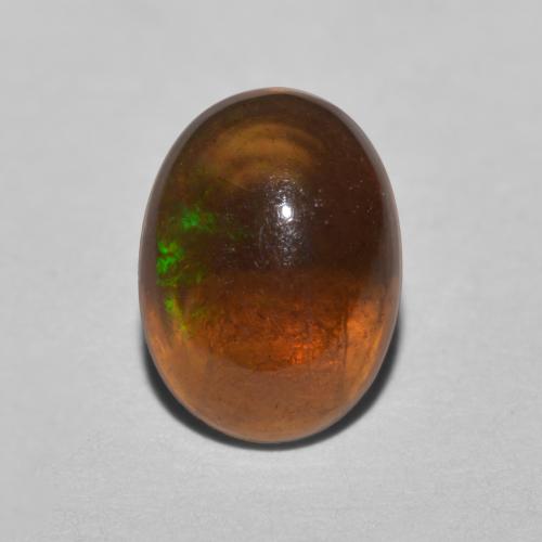 Opala chocolate multicolorido natural 0,57ct, corte oval, translúcido