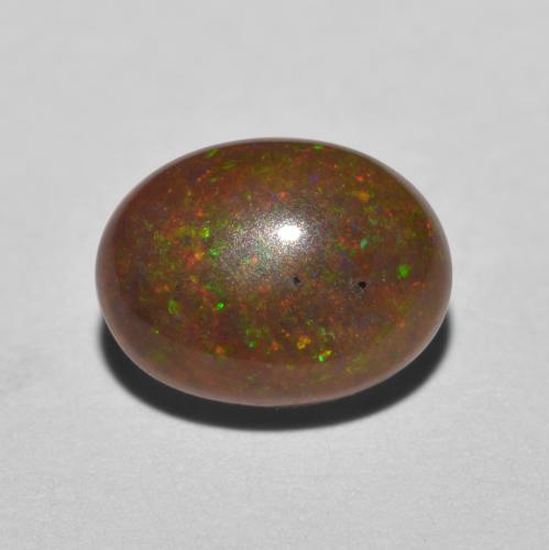 Opala chocolate multicolorido natural 0,85ct, corte oval, translúcido