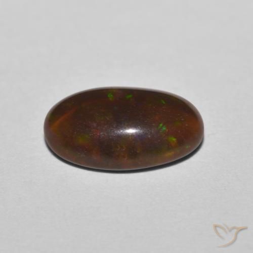 Opala de Chocolate Multicolorido Natural 0.80ct, oval, Translúcido