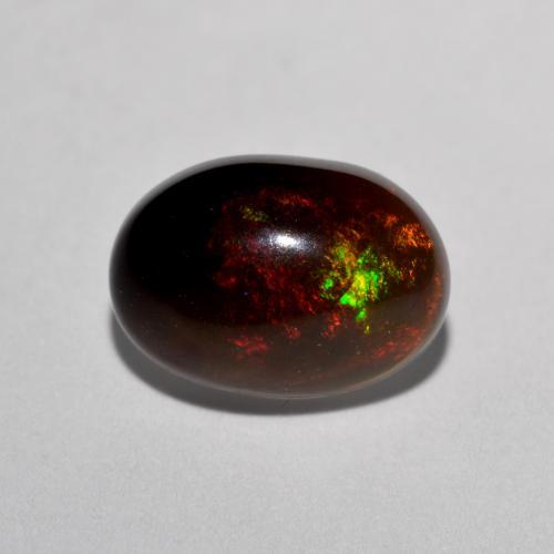 Opala chocolate multicolorido natural 1,27ct, corte oval, translúcido