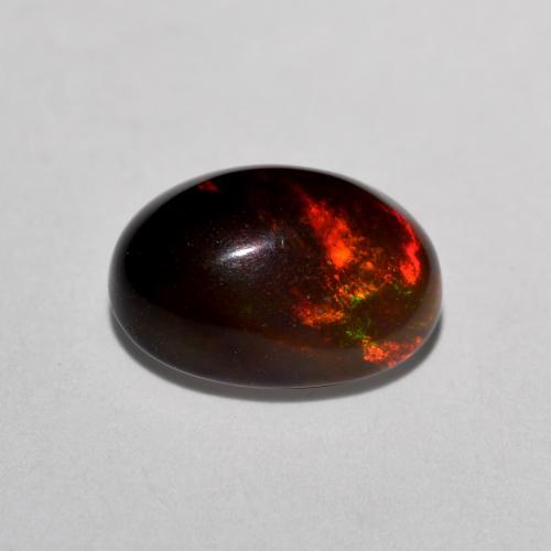 Opala chocolate multicolorido natural 1,27ct, corte oval, translúcido