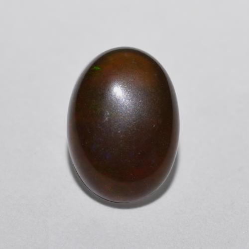 Opala chocolate multicolorido natural 0,52ct, corte oval, translúcido