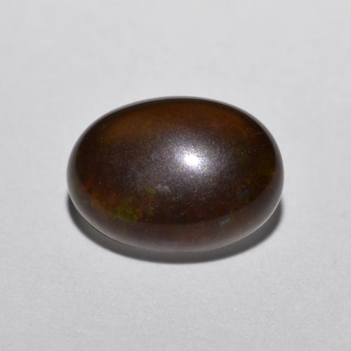Opala chocolate multicolorido natural 0,52ct, corte oval, translúcido