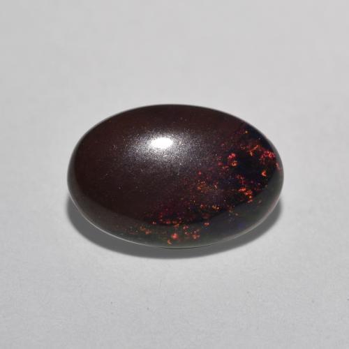 Opala chocolate multicolorido natural 0,80ct, corte oval, translúcido