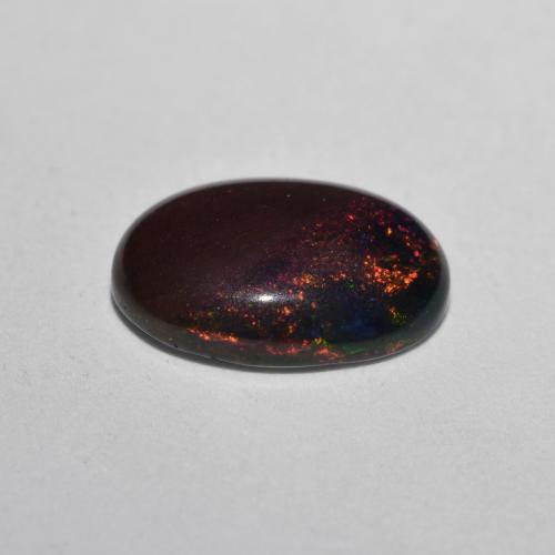 Opala chocolate multicolorido natural 0,80ct, corte oval, translúcido