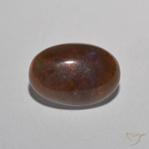 Opala de Chocolate Multicolorido Natural 0.91ct, oval, Translúcido