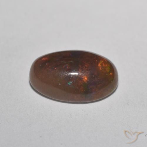 Opala de Chocolate Multicolorido Natural 0.91ct, oval, Translúcido