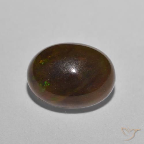 Opala de Chocolate Multicolorido Natural 0.88ct, oval, Translúcido