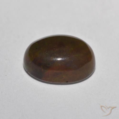 Opala de Chocolate Multicolorido Natural 0.88ct, oval, Translúcido