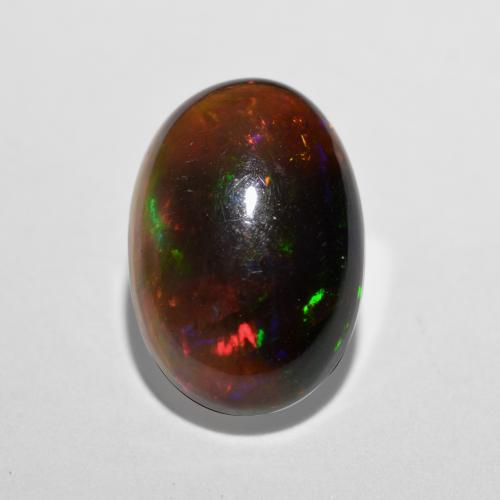 Opala chocolate multicolorido natural 1,09ct, corte oval, translúcido