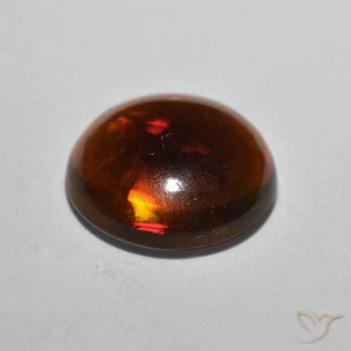 Opala de Chocolate Multicolorido Natural 0.84ct, Redondo, Translúcido