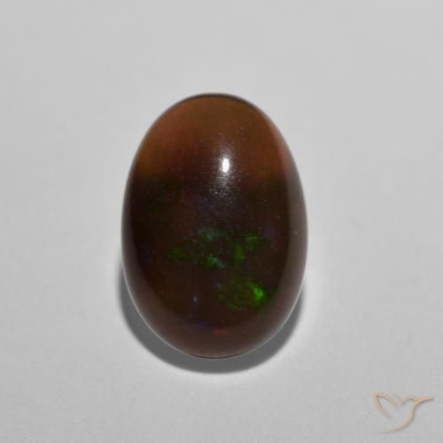 Opala de Chocolate Multicolorido Natural 0.66ct, oval, Translúcido