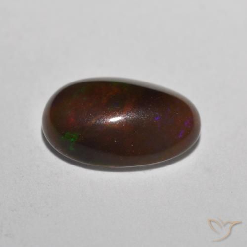 Opala de Chocolate Multicolorido Natural 0.66ct, oval, Translúcido