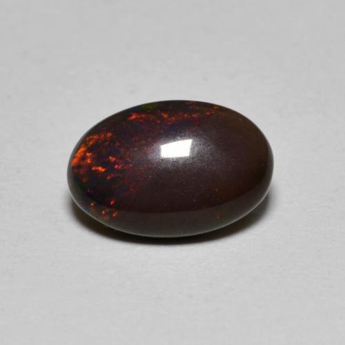 Opala chocolate multicolorido natural 0,80ct, corte oval, translúcido