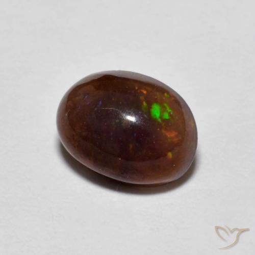 Opala de Chocolate Multicolorido Natural 0.80ct, oval, Translúcido