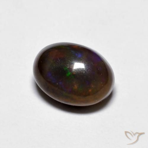 Opala de Chocolate Multicolorido Natural 0.88ct, oval, Opaco