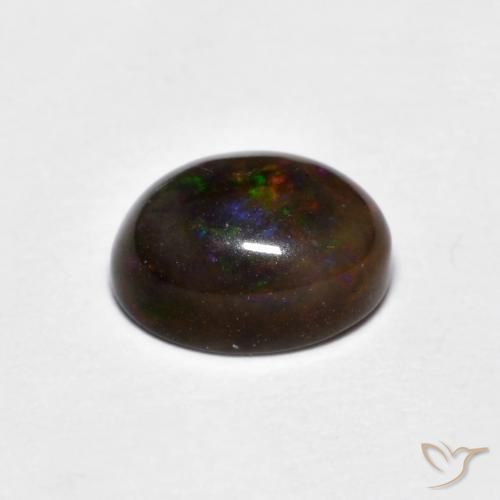 Opala de Chocolate Multicolorido Natural 0.88ct, oval, Opaco