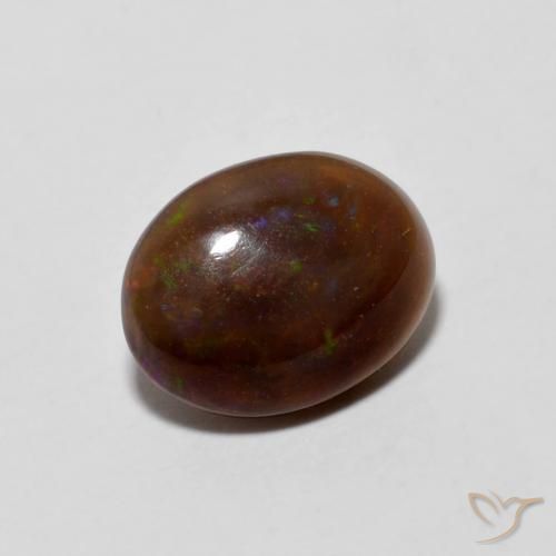 Opala de Chocolate Multicolorido Natural 0.84ct, oval, Opaco