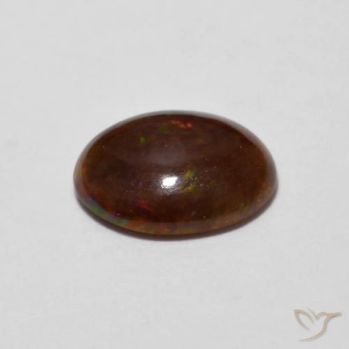 Opala de Chocolate Multicolorido Natural 0.84ct, oval, Opaco