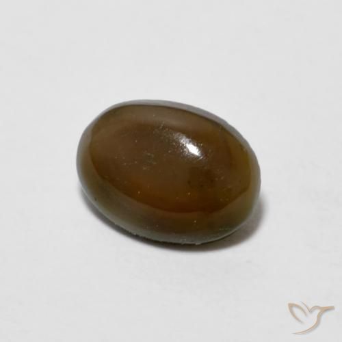 Opala de Chocolate Marrom Quente Natural 0.47ct, oval, Opaco