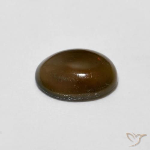 Opala de Chocolate Marrom Quente Natural 0.47ct, oval, Opaco