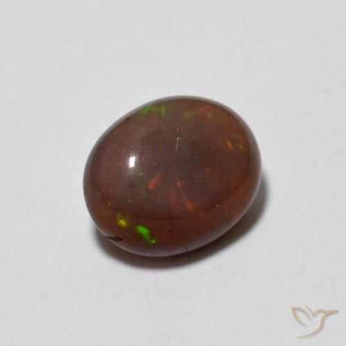 Opala de Chocolate Multicolorido Natural 0.65ct, oval, Translúcido