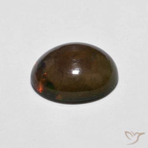 Opala de Chocolate Multicolorido Natural 1.15ct, oval, Opaco