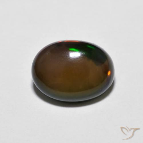 0.84ct Natural Multicolorido Opala de Chocolate, oval, Opaco