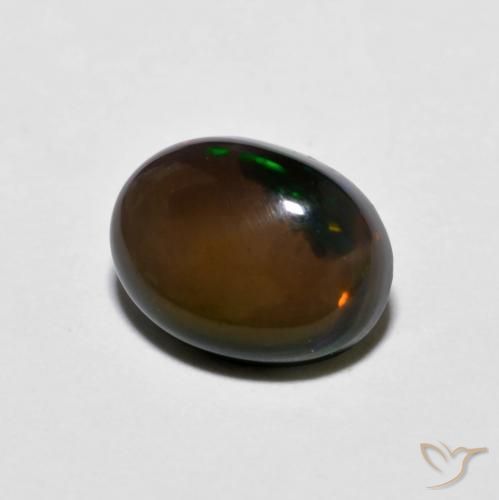 Opala de Chocolate Multicolorido Natural 0.84ct, oval, Opaco