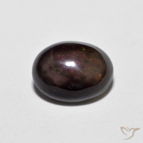 0.74ct Natural Multicolorido Opala de Chocolate, oval, Opaco